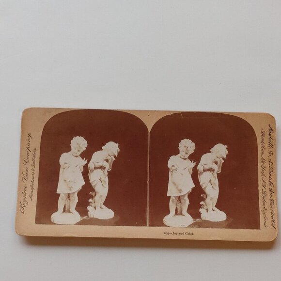 ANTIQUE Stereograph Card Joy and Greif Keystone View Company - Picture 1 of 5